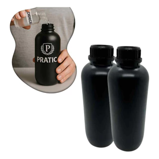 Pet 1l Preto Agro Garrafa C/ Tampa De Lacre