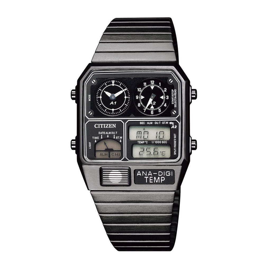 Relógio Citizen ANA-DIGI TEMP Reissue, modelo prateado, JG2101-78E