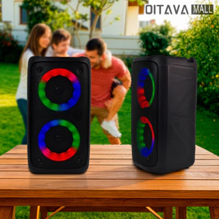 Caixa De Som Bluetooth 20w Portátil Com Led Rgb Preto em Oferta na Shopee