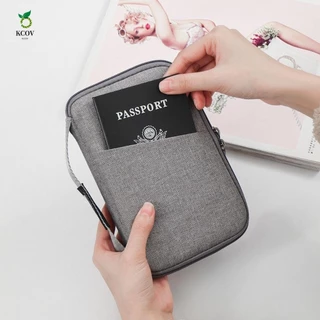 Porta-Passaporte Familiar KCOV , Carteira De Viagem Com Zíper , Capa Protetora Para Documentos
