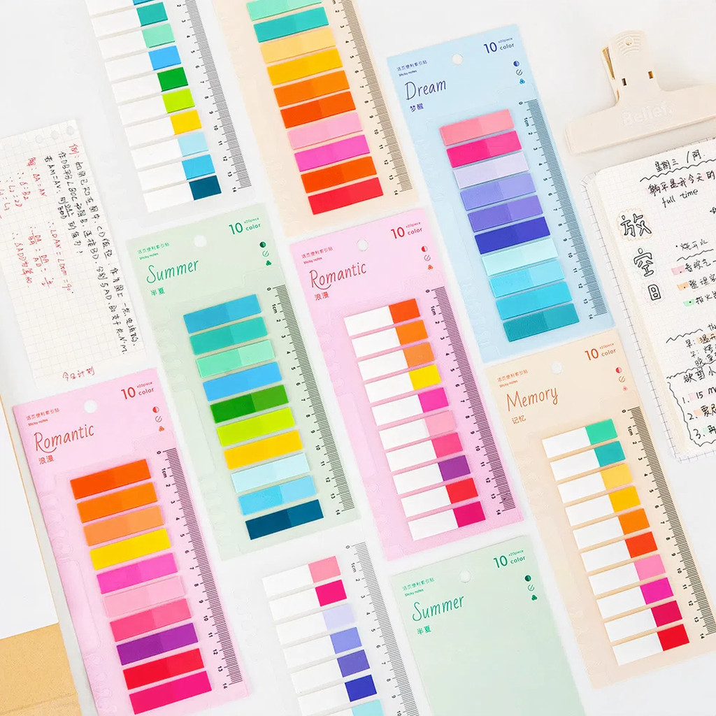 2000 Folhas/pc Índice PET Multi-Funcional Autocolante Do Manual Criativo Dos Estudantes Notas Adesivas N Vezes Morandi De Seleção De Soltas Post-it