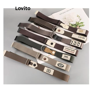 Lovito Cinto de férias elegante casual com fita de contraste simples para mulheres LFA44637