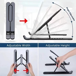 Kit 2 suporte portátil dobrável ajustável para laptop tablet yihan