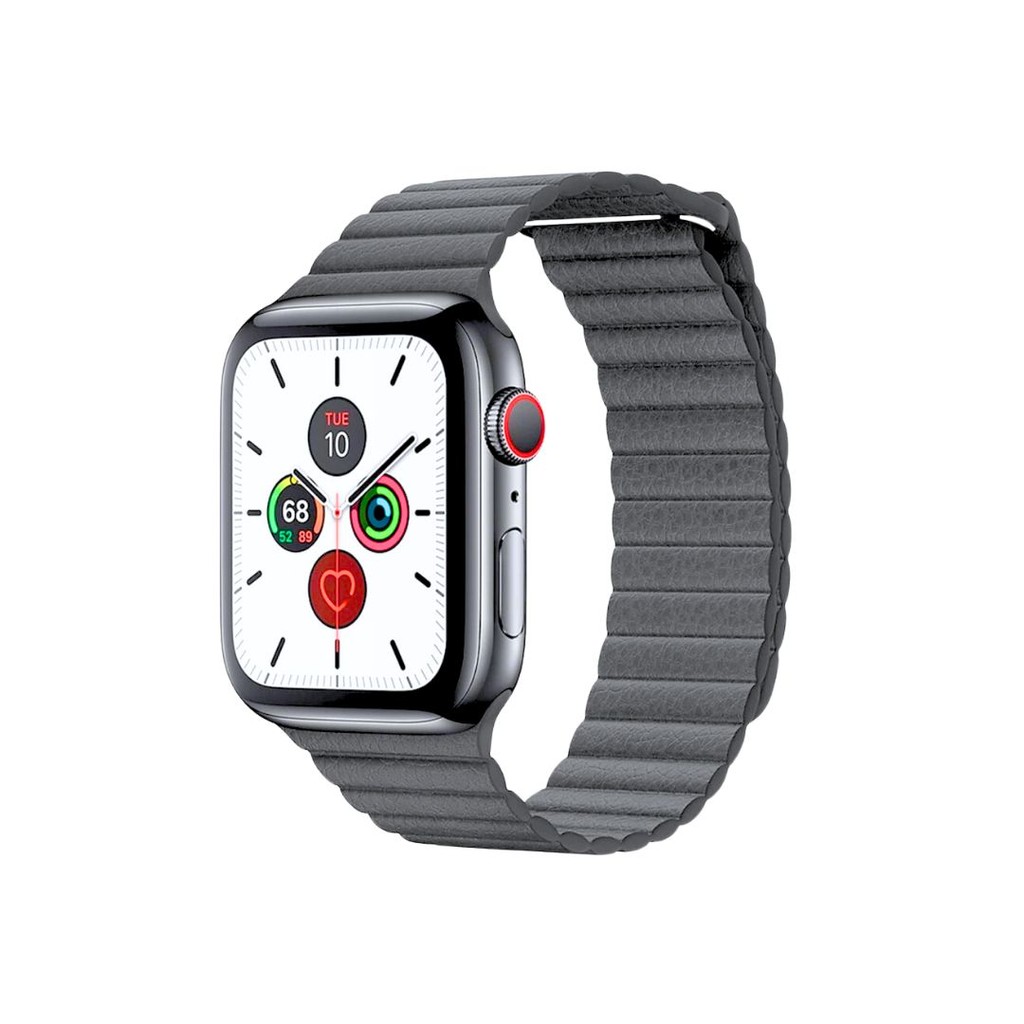 Pulseira para Apple Watch Couro Loop Magnético Cinza
