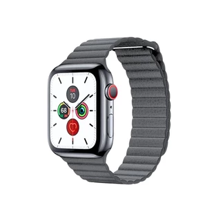 Pulseira para Apple Watch Couro Loop Magnético Cinza
