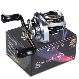 Sougayilang Rolamentos de esferas de carretel de pesca 11 + 1BB Relação de engrenagem 7.6: 1 Carretel de arremesso de alta velocidade Alça direita / esquerda para água doce / água salgada