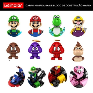 Boneca de bloco de construção de Mini boneca infantil, carro de chapéu verde