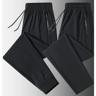 KIT 2 Calça Jogger Preta Masculina Dry Fit Com Fitas Esportiva