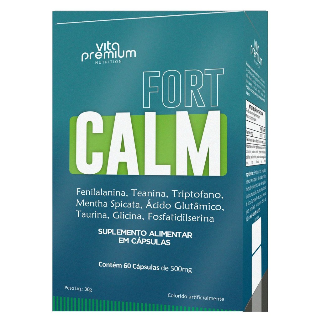 Fort Calm Com Triptofano Taurina 60 Cápsulas - Vita Premium | Shopee Brasil