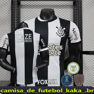 Camisa de futebol 2024/25 C-shirts versão esportiva personalizada preto branco listrado camisetas III