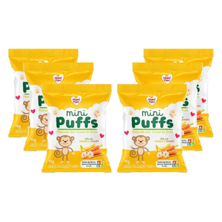 MINI PUFFS BANANA E CENOURA 6x15g - NHAMI MAMI em Oferta na Shopee