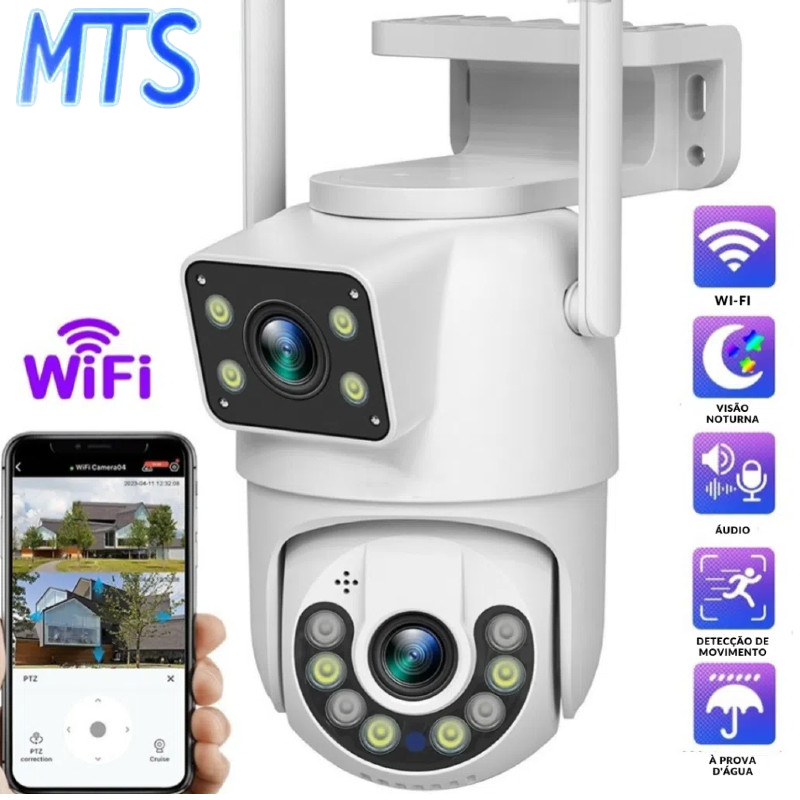 Câmera De Segurança Lente Dupla APP YOOSEE IP66 WiFi 360 Sensor Visão Noturna Externa Envio Imediato