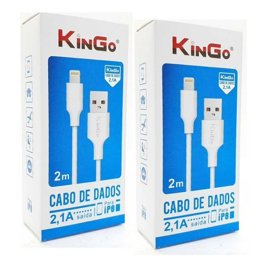Cabo Usb Kingo P/ iPhone 11 Pro Max 2mt Resistente Cor Branco | Shopee ...