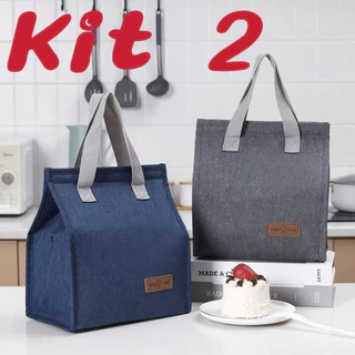 Kit 2 lancheira térmica de tecido Oxford simples e portátil estilo coreano/sem zíper  marisa em Oferta na Shopee