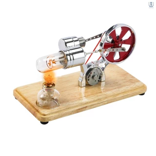 Kit De Motor Stirling Gerador De Eletricidade Modelo De Ar Quente Físico Com Luz LED Design De Volante Experimento Científico Base De Madeira Brinquedo Educacional DIY Para Professor A