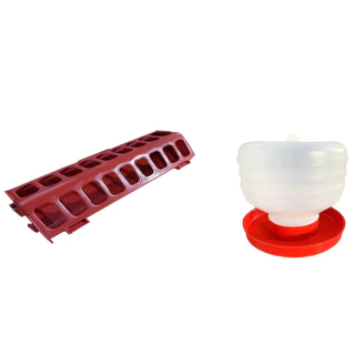 KIT COMEDOURO CALHA E BEBEDOURO LT FRANGUINHO AVES CODORNA