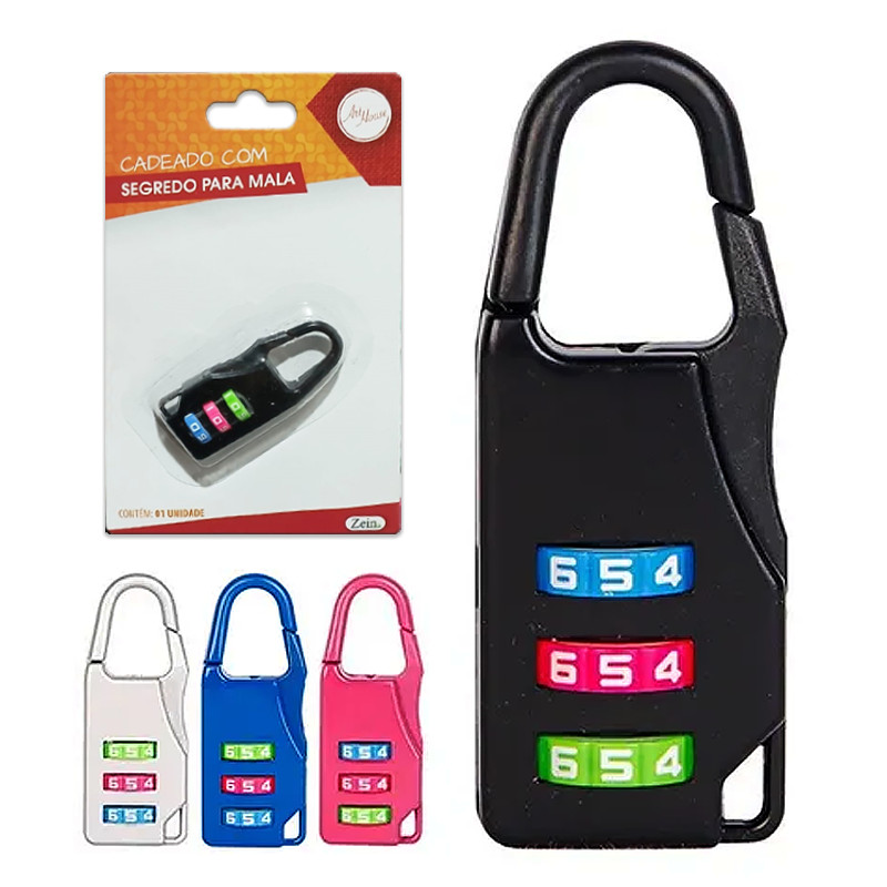 Cadeado Com Segredo Para Mala Viagem Cores Disponíveis | Shopee Brasil