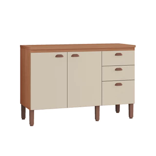 Balcão Grande Cozinha Jéssica New 100% MDF Tuboarte 2 Portas 3 Gavetas