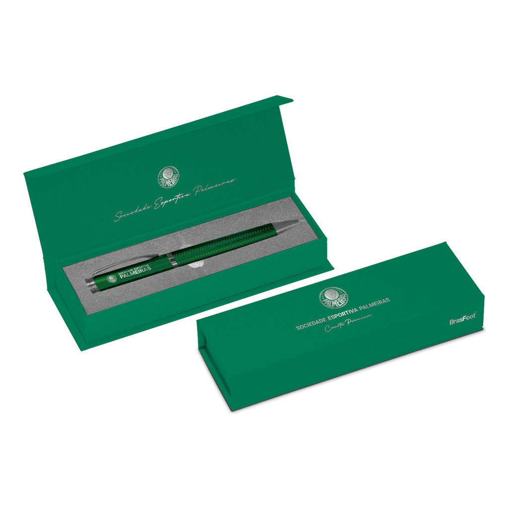 Caneta Palmeiras Executiva No Case Oficial Premium Cor Azul