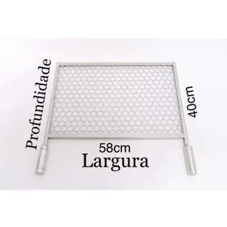 grelha 58x40 inox para churrasco