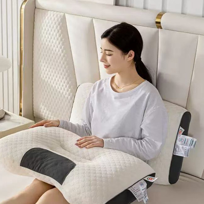 Almofada Fina De Algodão Tricotado Proteção Cervical Pescoço travesseiro