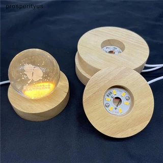 [prosperityus] Base De Luz De Madeira De 10 Cm Recarregável LED Suporte De Exibição Giratório Lâmpada Arte De Com Adapta
