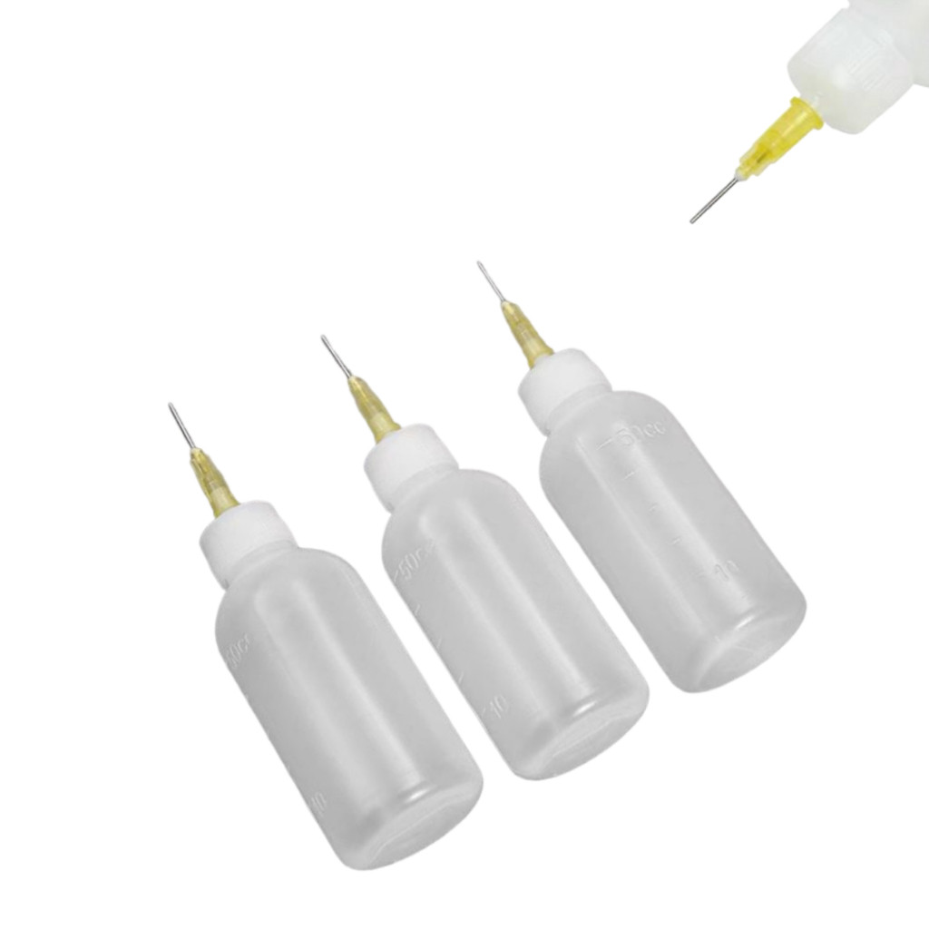 Kit 3 Dispenser Com Ponta Agulha Para Fluxo Álcool 50ml