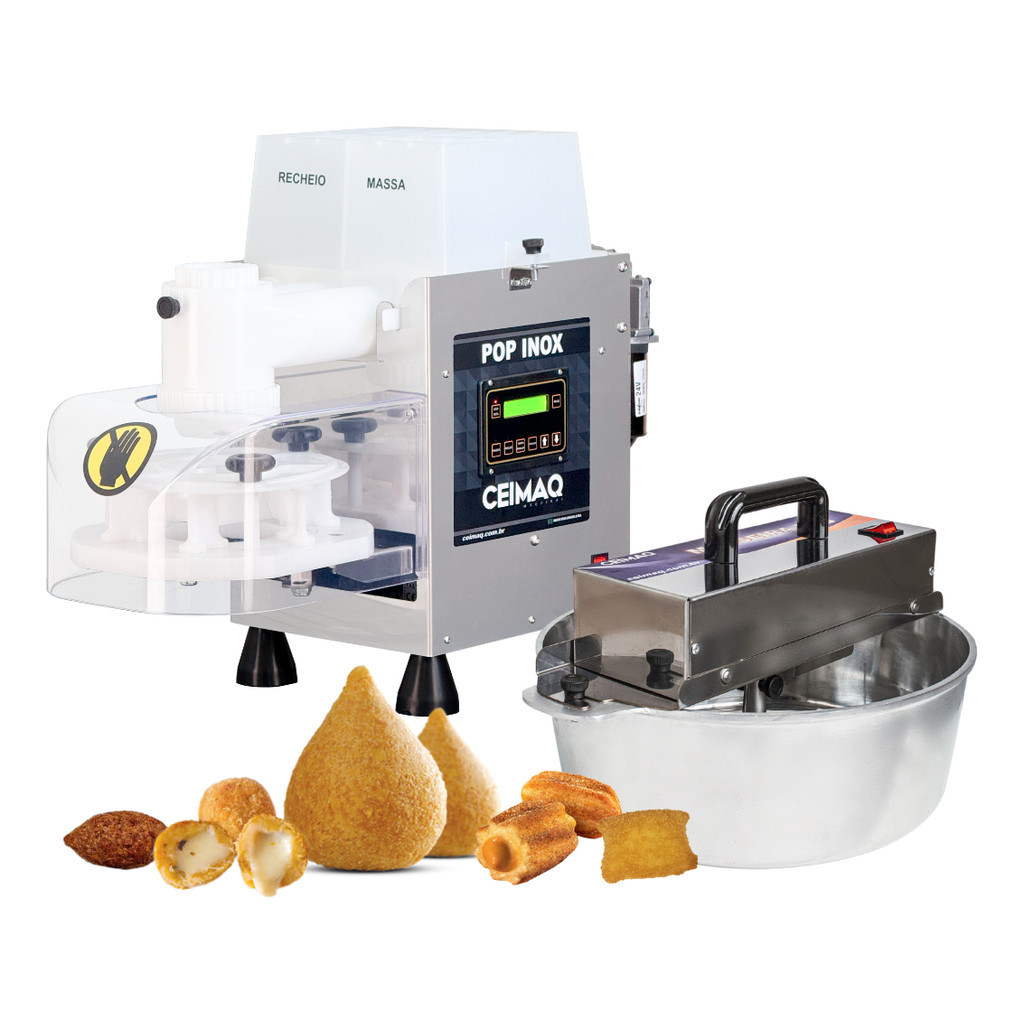Máquina De Salgados E Doces Pop Inox + Masseira 5kg | Shopee Brasil