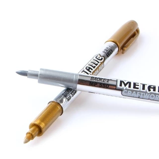 Marcadores Metálicos De Ouro E Prata Design Arte 1.5mm Caneta De Tinta Material Escolar