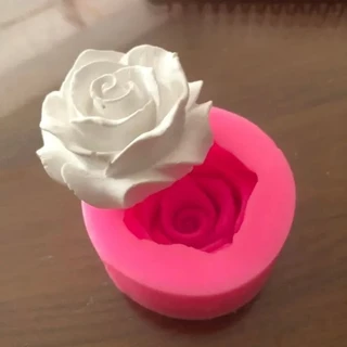 Molde de Silicone Rosa para Decoração de Bolo de Chocolate
