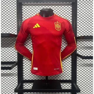 Sports Soccer Jersey Players Edition 2024-25 Espanha Seleção Nacional Home De Futebol De Manga Longa Tamanho S-XXL
