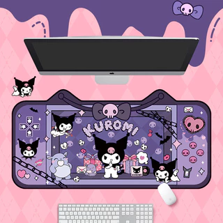 Kuromi Cartoon Unique Mouse Pad Teclado de escritório feminino bonito Teclado de escritório de computador Almofada de mesa antiderrapante