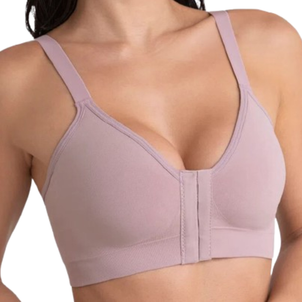 Sutiã Sustentação Pós Cirúrgico Reforçado Feminino Abertura Frontal Confortável Mamoplastia Cinta Mama Pós Operatório Mastopexia