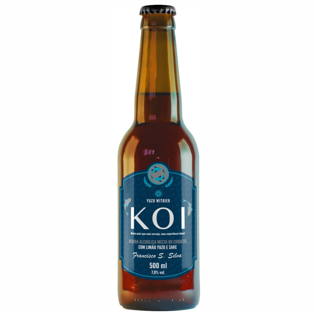 CERVEJA DE TRIGO COM LIMÃO YUZU E SAKE KOI LIFE WITBIER AZUL 500ML