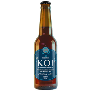CERVEJA DE TRIGO COM LIMÃO YUZU E SAKE KOI LIFE WITBIER AZUL 500ML
