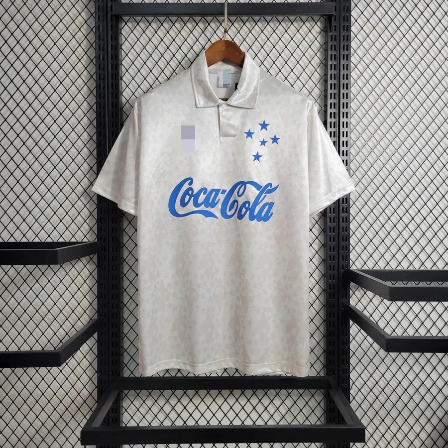 Camisola Retro 1992-93-Season Cruzeiro Branco Polo XEP3