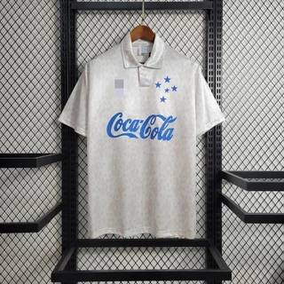 Camisola Retro 1992-93-Season Cruzeiro Branco Polo XEP3