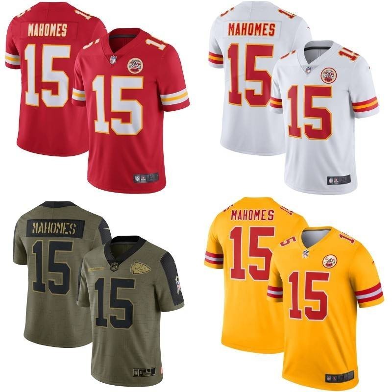 HOT Kansas City Chiefs NFL Camisa De Futebol Da Cidade No . 15 Mahomes Top Tshirt Lenda Sport Tee Unisex Alta