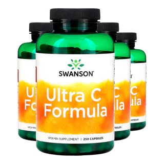 Kit 4x Vitamina C Ultra Formula Swanson 250 Caps Importado /Made in Usa