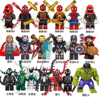 Compatível com Lego Marvel Avengers 4 Iron Man 3MK85 Deadpool Thanos Thor Minifigure Blocos de construção montados