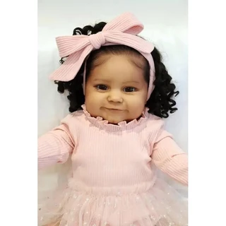 60CM Enorme Bebê Reborn Criança Boneca Maddie Em Pele Marrom Escuro Genesis De Alta Qualidade Pintada À Mão Com Veias Visíveis