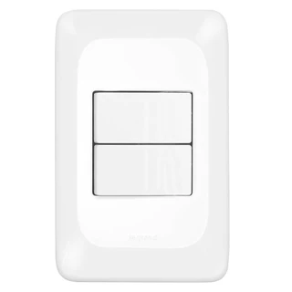 Interruptor Pial Pop 2 Tecla Paralelo com Placa 4X2 em Oferta na Shopee