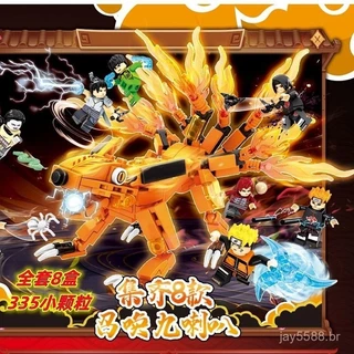 Naruto Conjunto de blocos de brinquedo Naruto Sasuke Itachi placa de nove caudas Zokakashi compatível com Lego pellets 6WYJ