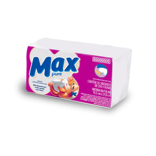 Papel Toalha Interfolha 2 Dobras Folha Simples 21,5x19,5 com 250 Folhas Max Pure