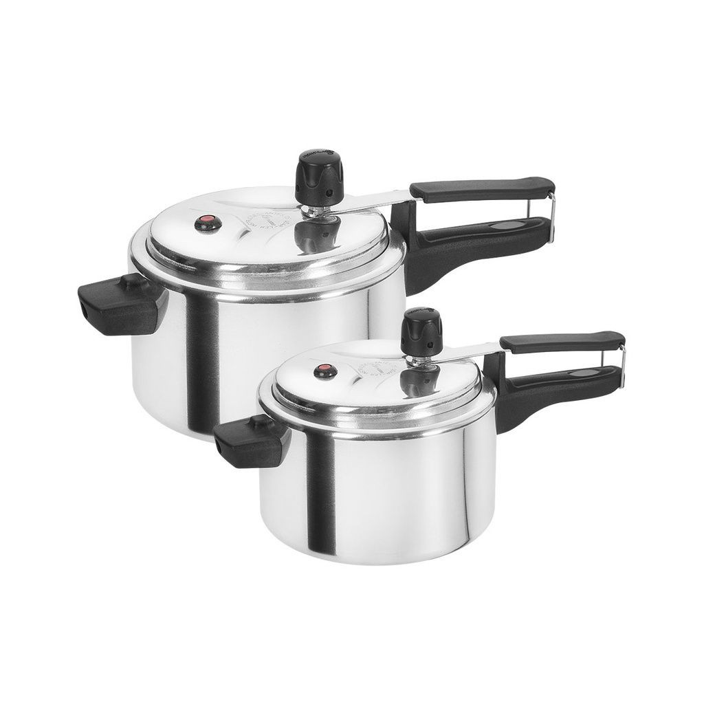 KIT COM 2 PANELAS DE PRESSÃO ASJ ALUMINIO POLIDA VÁRIOS KITS + ENVIO