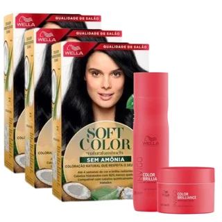 KIT TRIO Soft Color Coloração Preto 20 + Tratamento