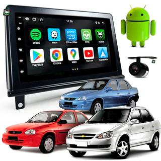 Kit Central Multimidia Android 7 Pol Corsa Hatch 1994 A 2003 Sedan 1994 a 2010 Classic 2012 A 2016