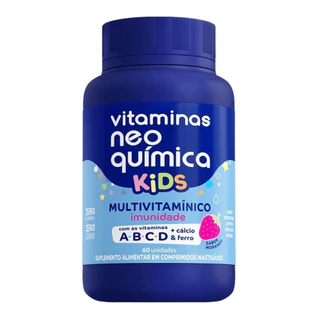 Vitamina Neo Química Kids 60 Comprimidos Sabor Morango em Oferta na Shopee