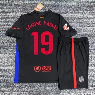Nova Camisa Do Barcelona 24-25 Fora De Casa 19o Yamal 9 Levin 8th Pedri De Futebol De Manga Curta GCTN
