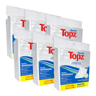 Kit Algodão Quadrado Dupla Face 600 unidades Topz